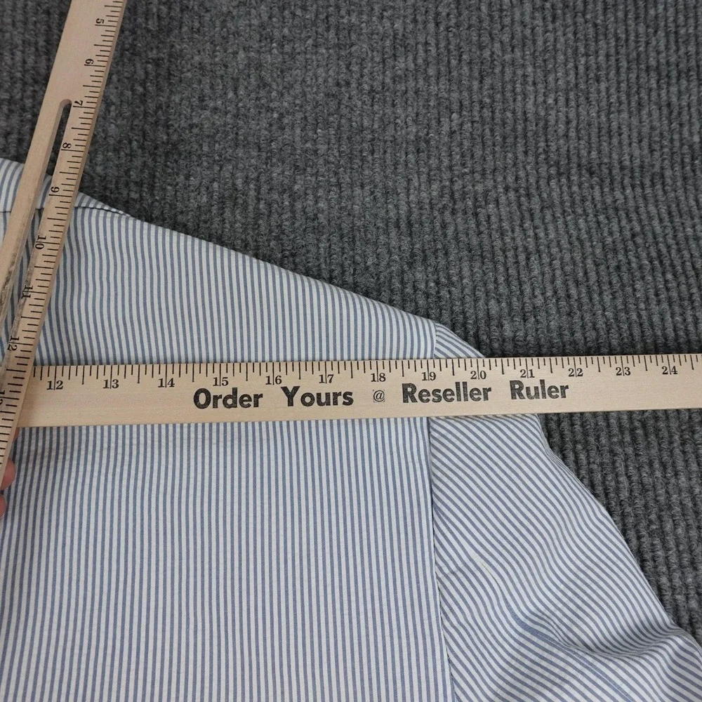 Brooks Brothers 346 Blazer Mens 44L Blue Stripe Cotton Sport Coat Jacket Summer